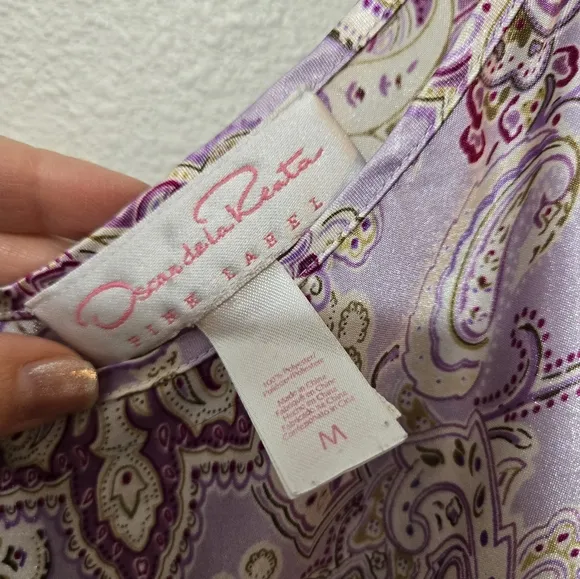 Oscar de la Renta Pink Label Paisley Slip Medium