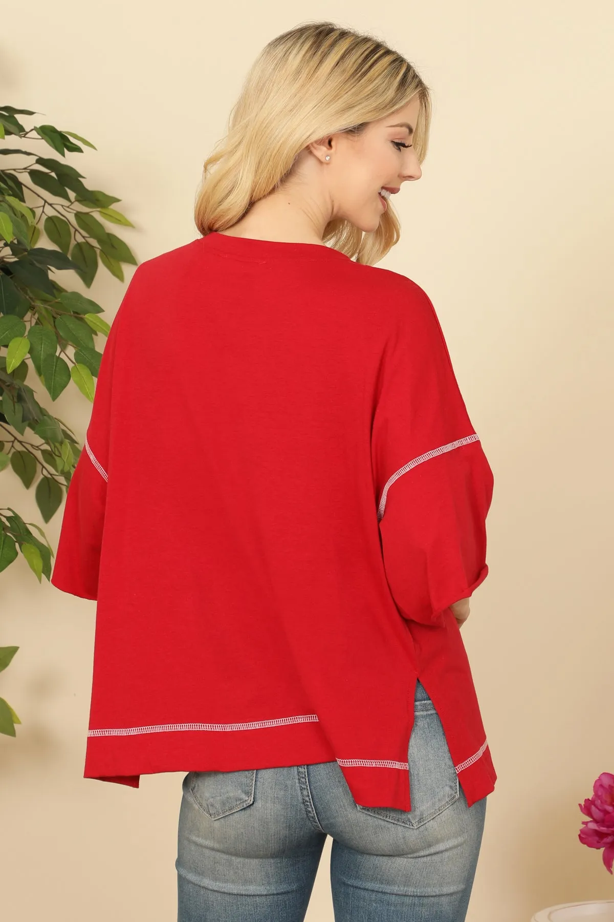 Oversized "Game Day" Print Top