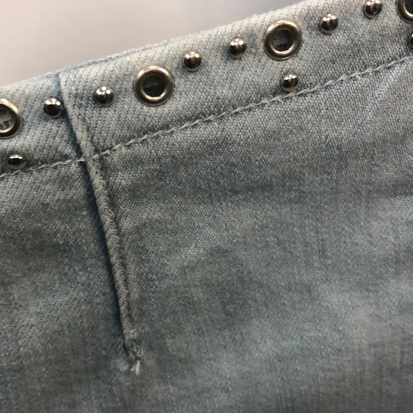 PAIGE ROSIE HW DENIM STUDDED MINISKIRT