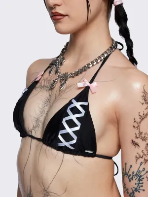 PAMI BOWS TRIANGLE BIKINI TOP