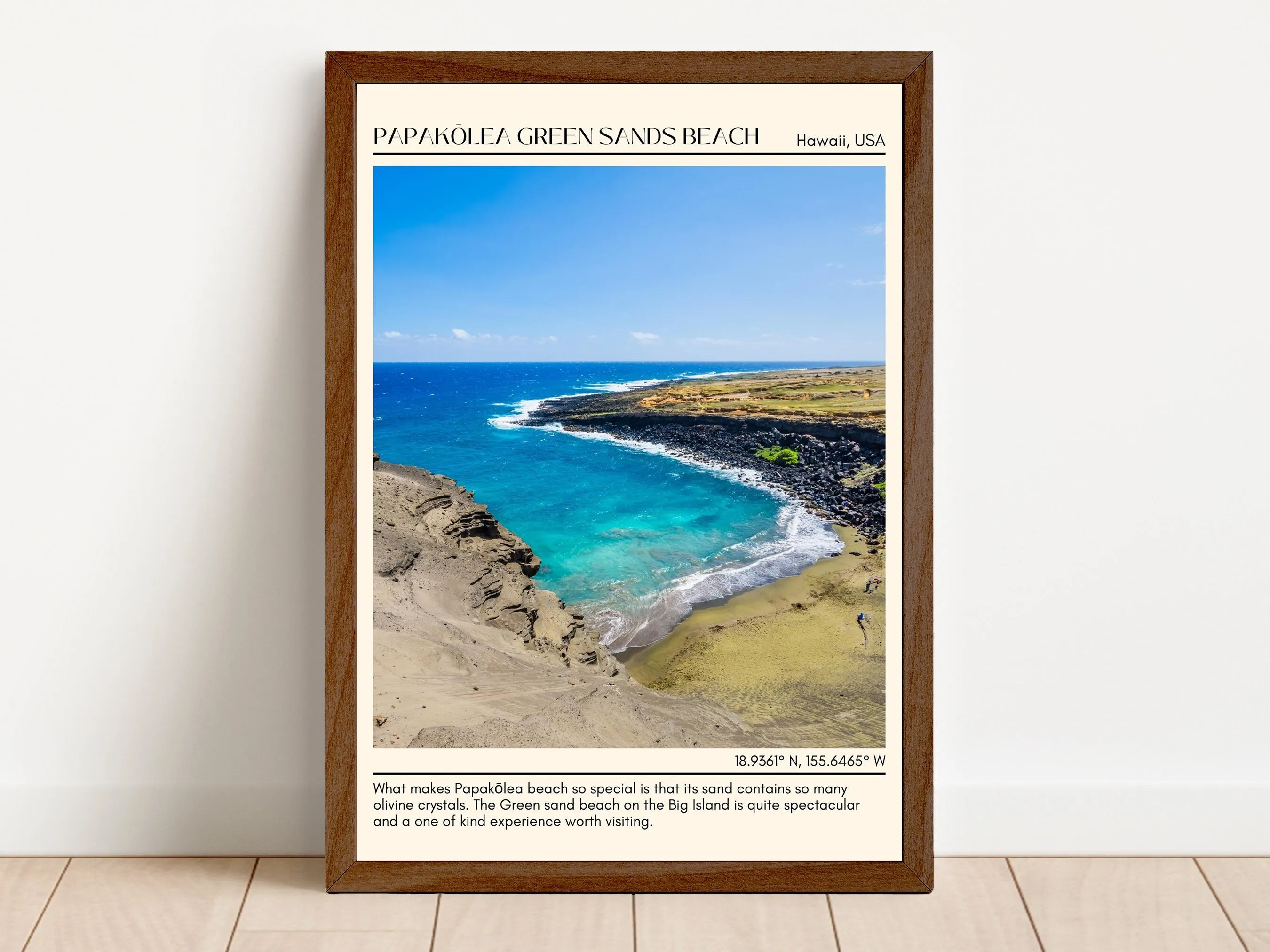 Papakōlea Green Sands Beach Wall Canvas, USA