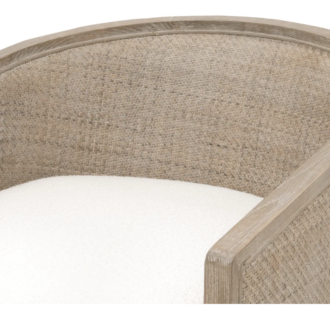 Pebble Beach Rattan Cane Swivel Chair