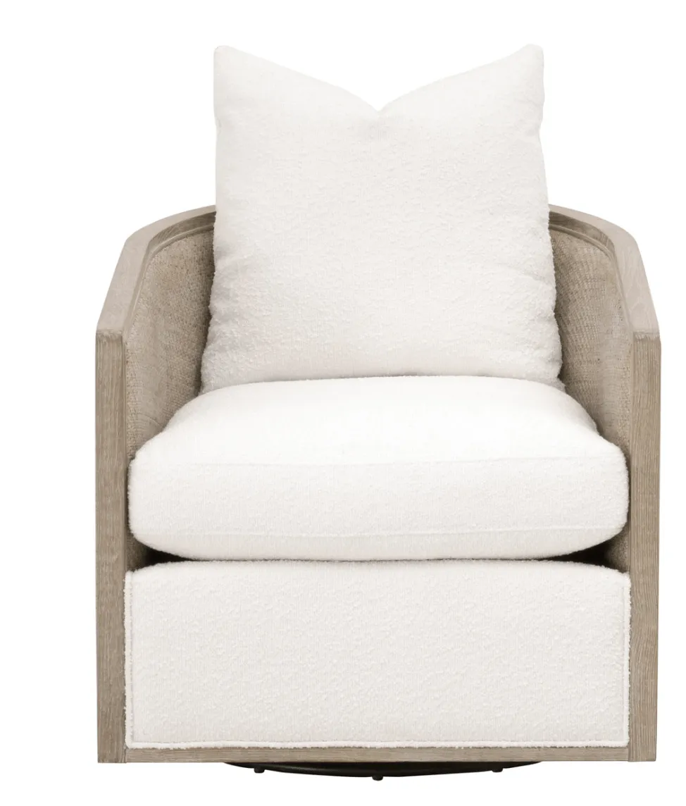 Pebble Beach Rattan Cane Swivel Chair