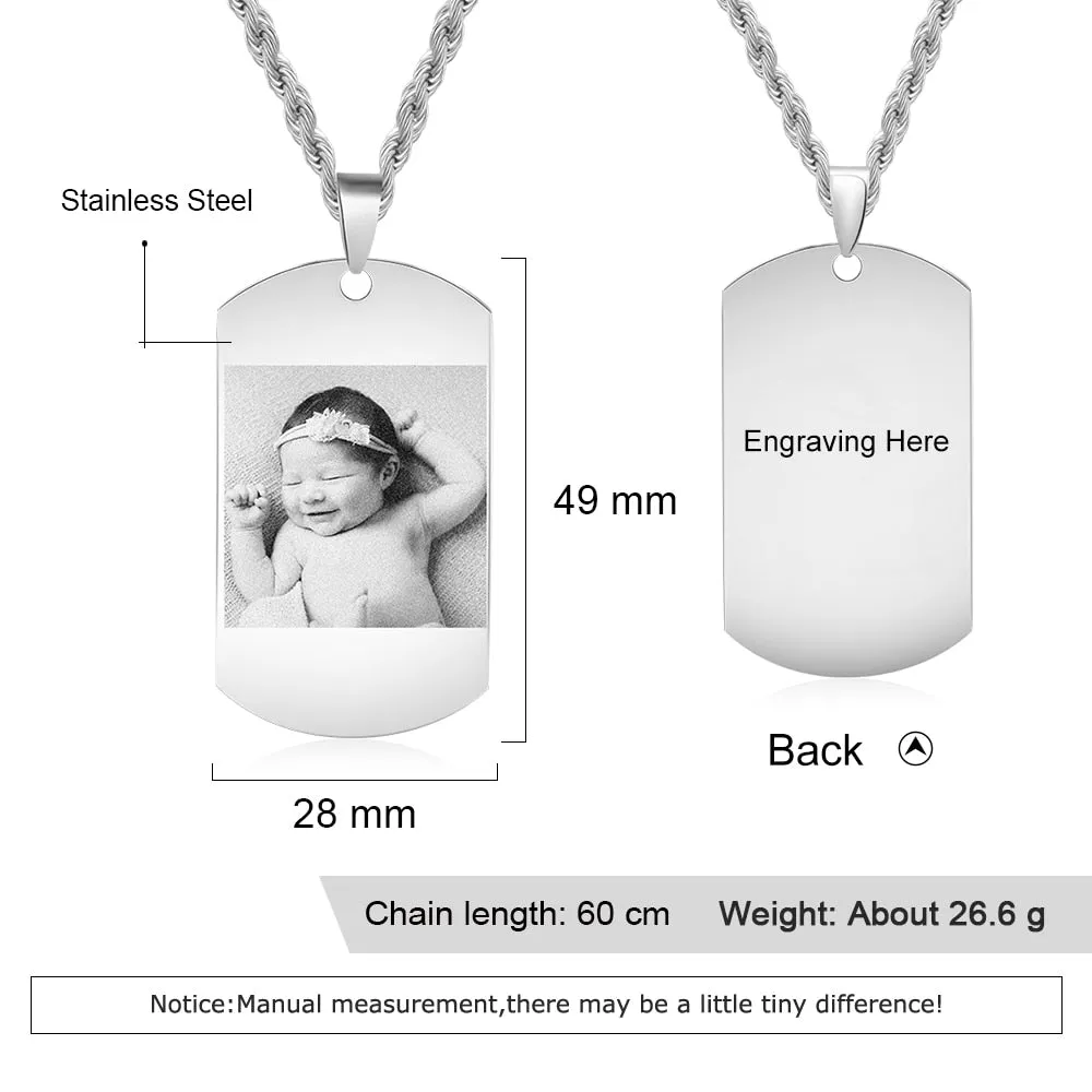 Personalized Stainless Steel Photo Necklace