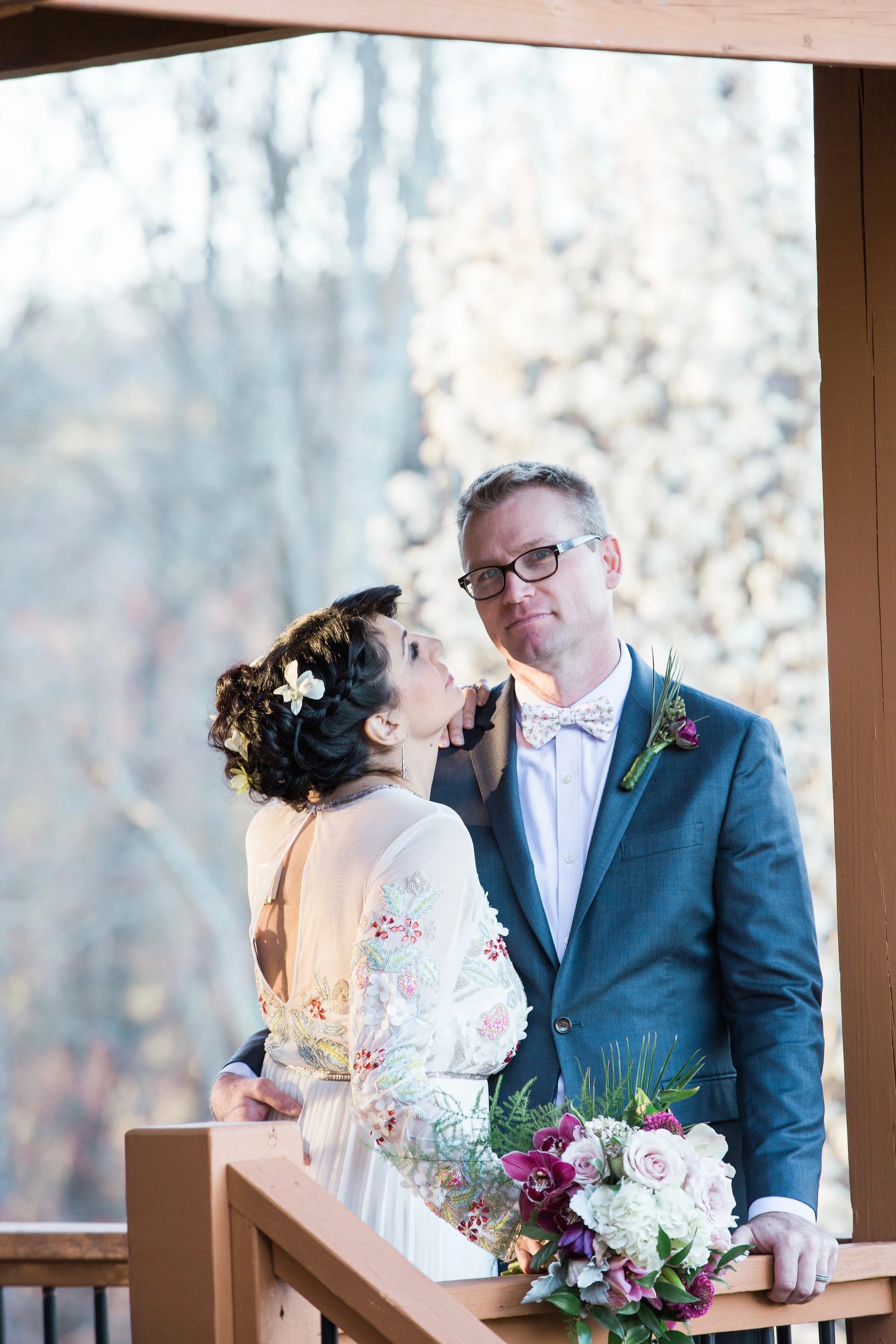 Pink & Purple Floral Seersucker Bow Tie