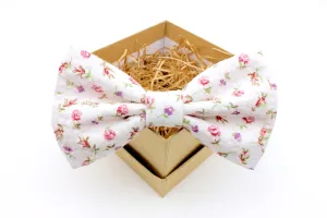 Pink & Purple Floral Seersucker Bow Tie
