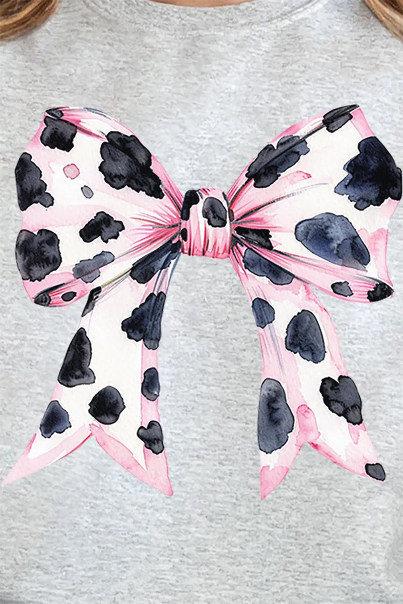 Pink Cow Coquette Bow Unisex NuBlend Crew Sweatshirt