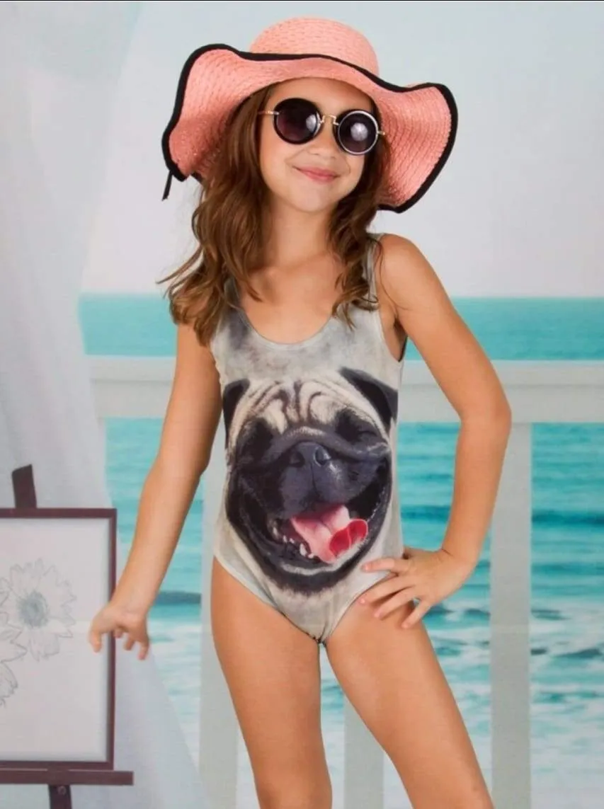 Pugs and Hugs One Piece Swimsuit