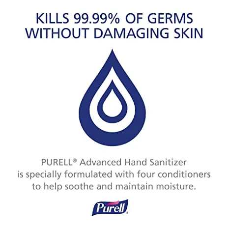 Purell Advanced Hand Sanitizer Refreshing Gel, 20 fl oz Pump Bottle, (Case of 12)