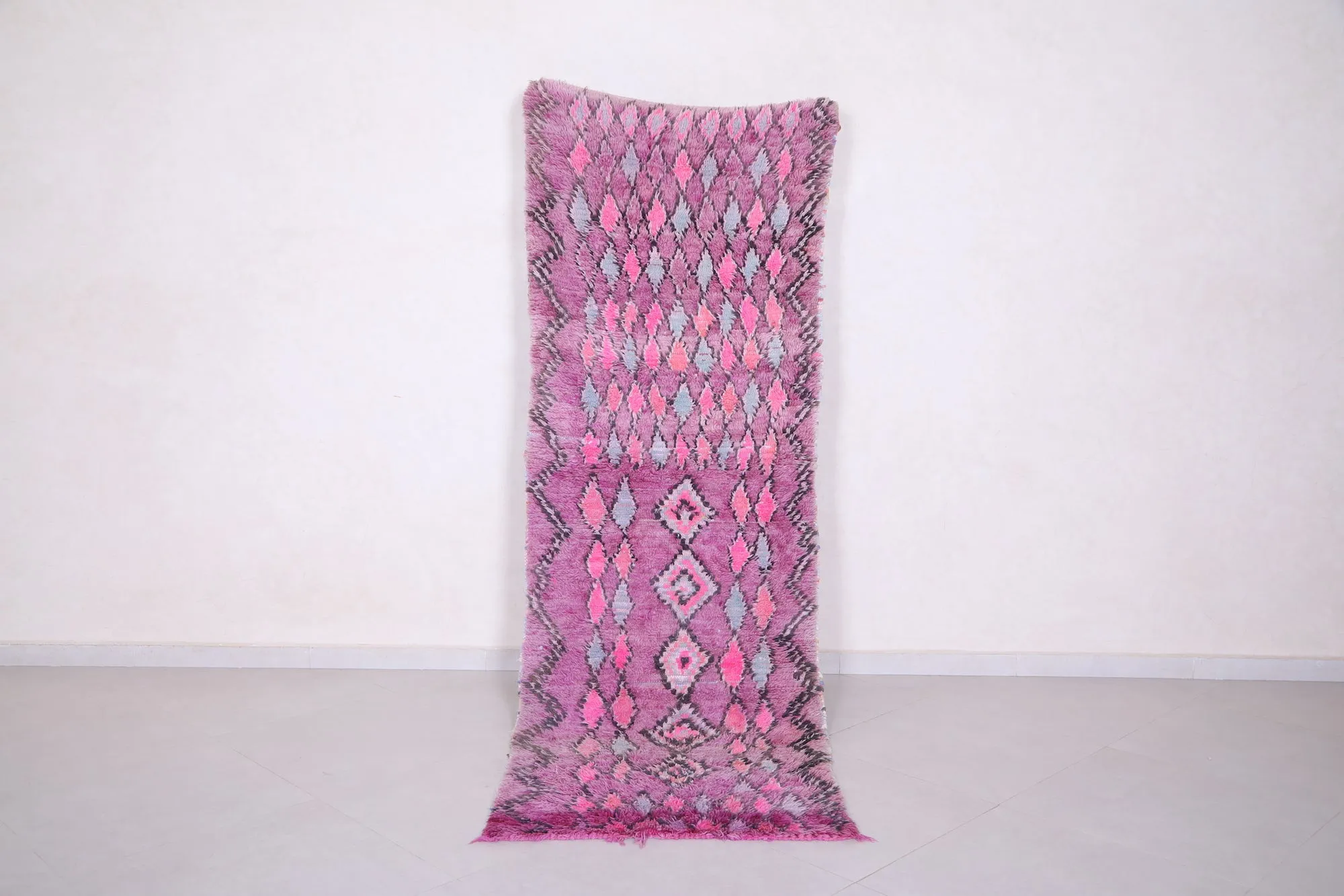Purple Moroccan Runner Rug 2.8 X 8.5 Feet