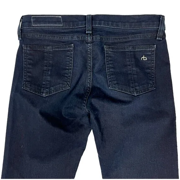 Rag &amp; Bone Jean Jeggings Midnight Dark Wash Blue Denim Legging Zip Fly Womens 27