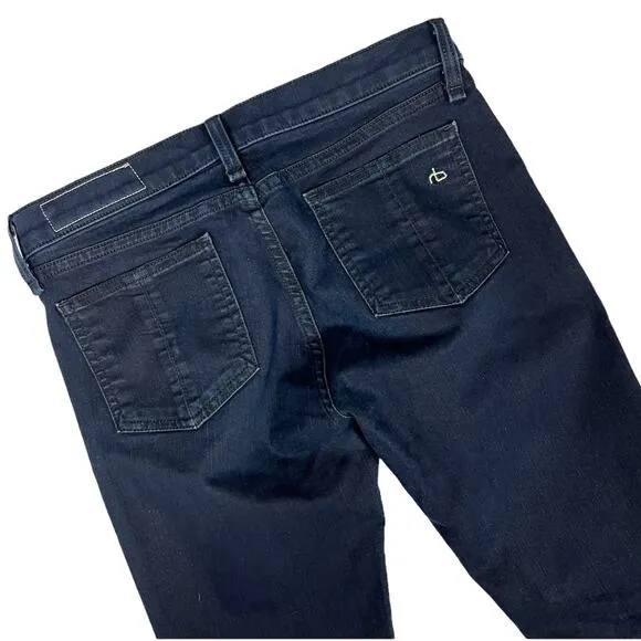 Rag &amp; Bone Jean Jeggings Midnight Dark Wash Blue Denim Legging Zip Fly Womens 27