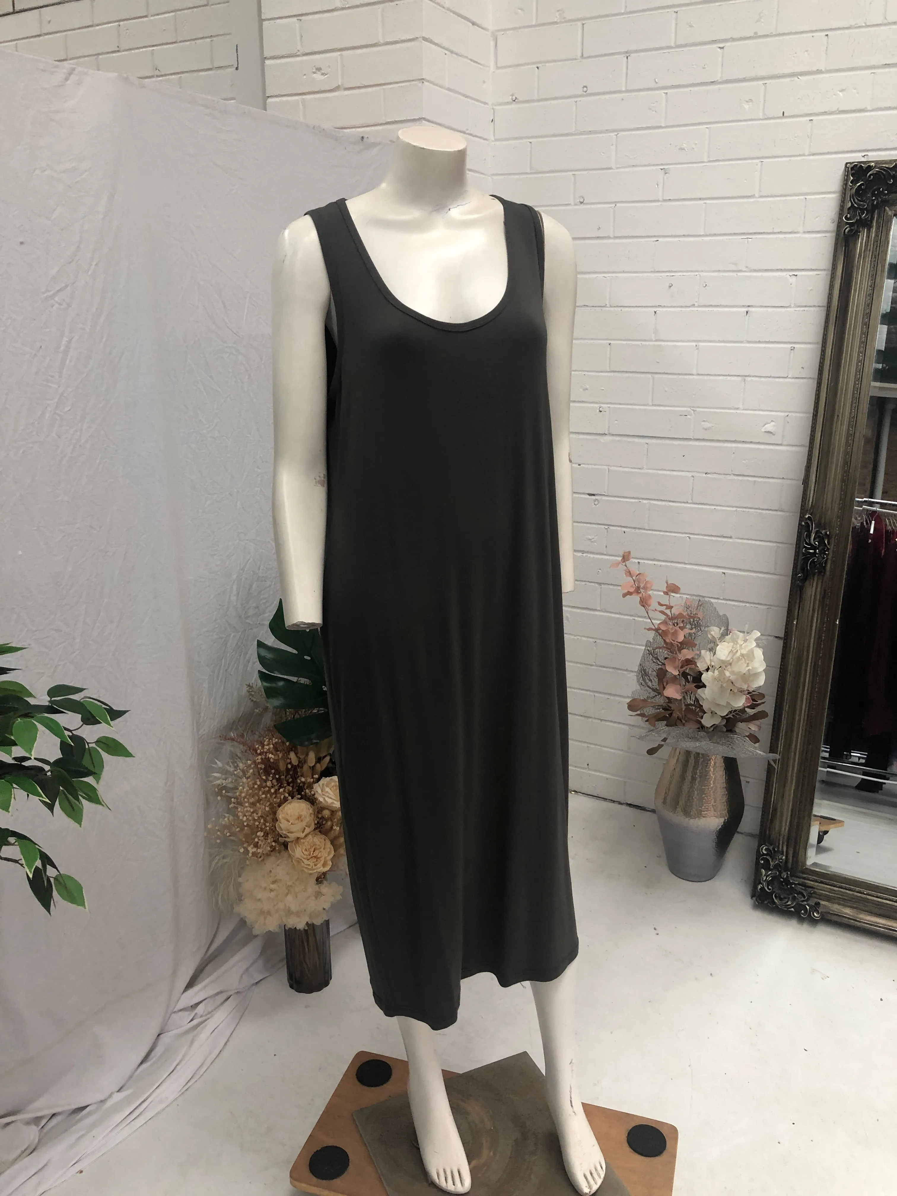 Raisa Khaki 2 Piece Wrap Dress