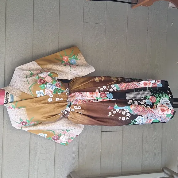 RARE Vintage dressing gown robe 60s 70s print S/M