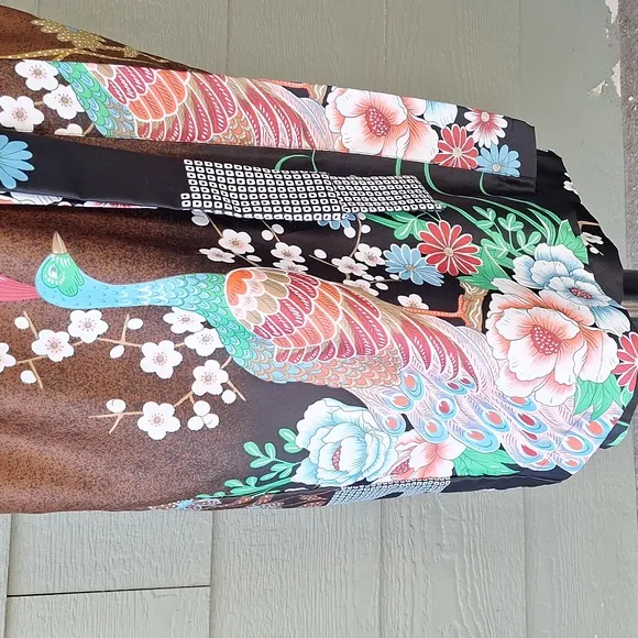 RARE Vintage dressing gown robe 60s 70s print S/M