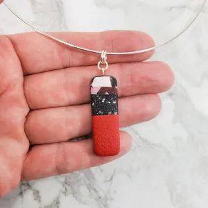 Rectangle Bar Pendant - Marbled - Scarlett