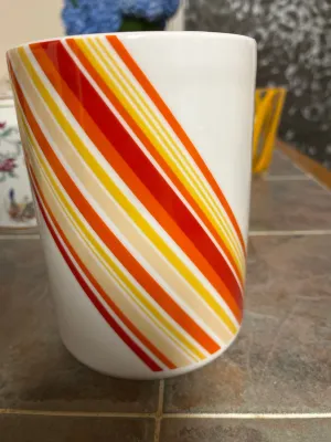 Retro Striped Vase Made in Poland