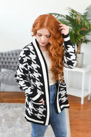 Riley Houndstooth Print Cardigan FINAL SALE