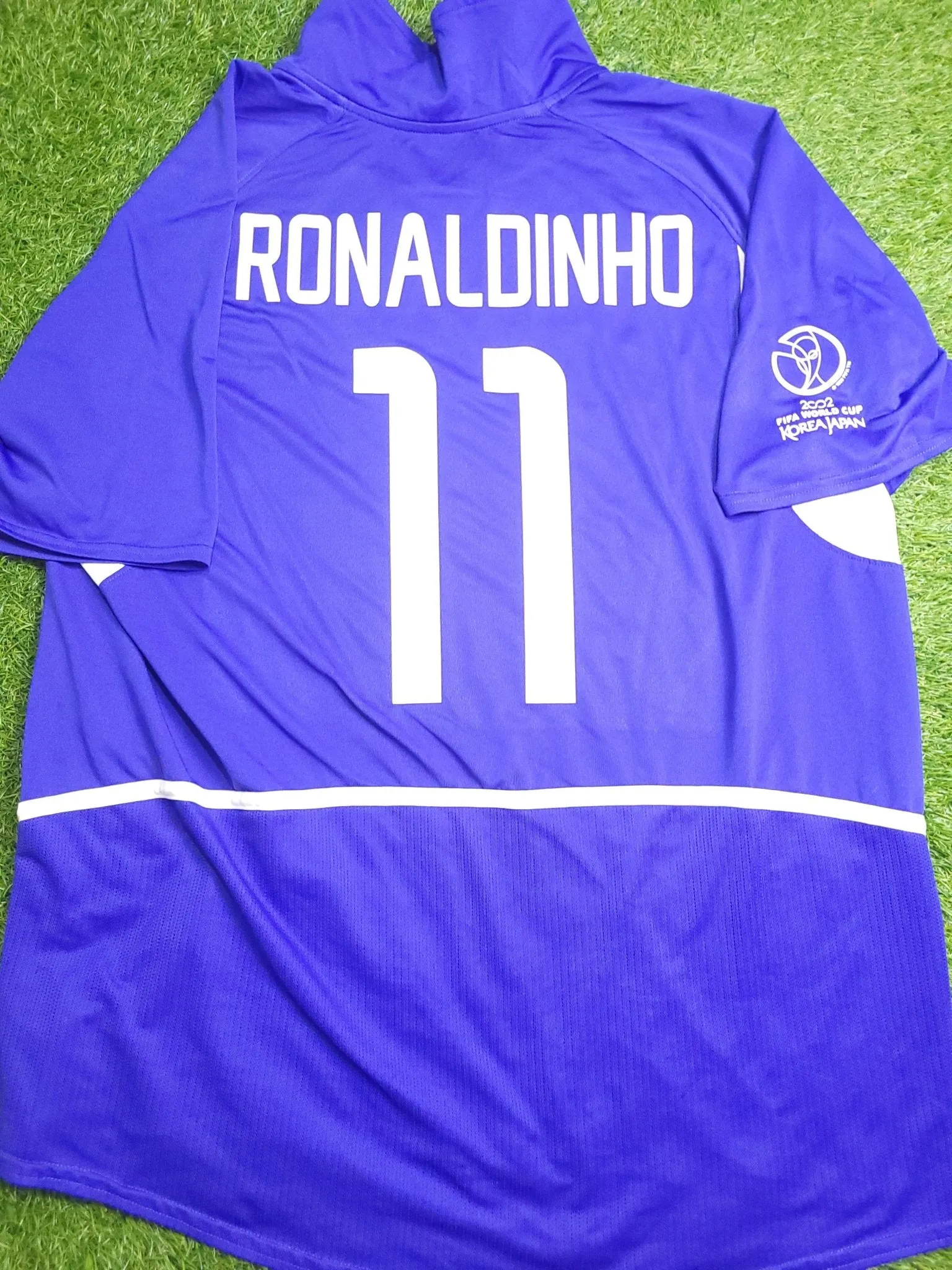 Ronaldinho Brazil 2002 WORLD CUP Away Soccer Jersey Shirt XL