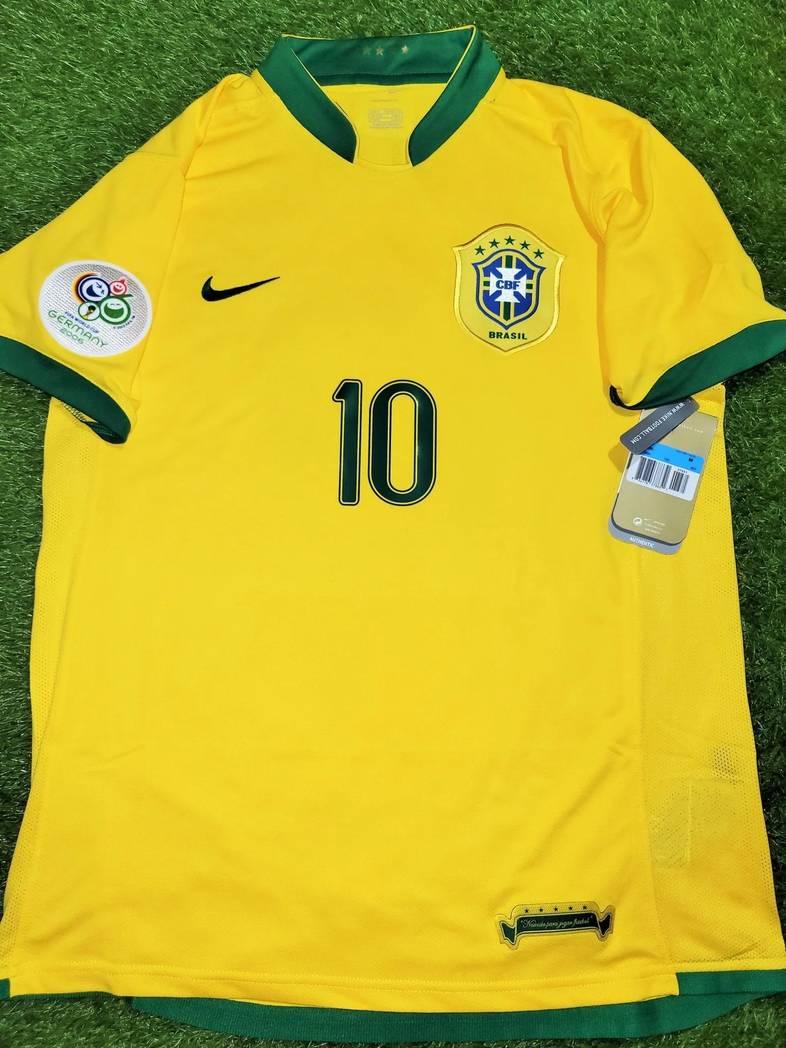 Ronaldinho Brazil 2006 World Cup Home Soccer Jersey Shirt Camiseta BNWT M SKU# 103889