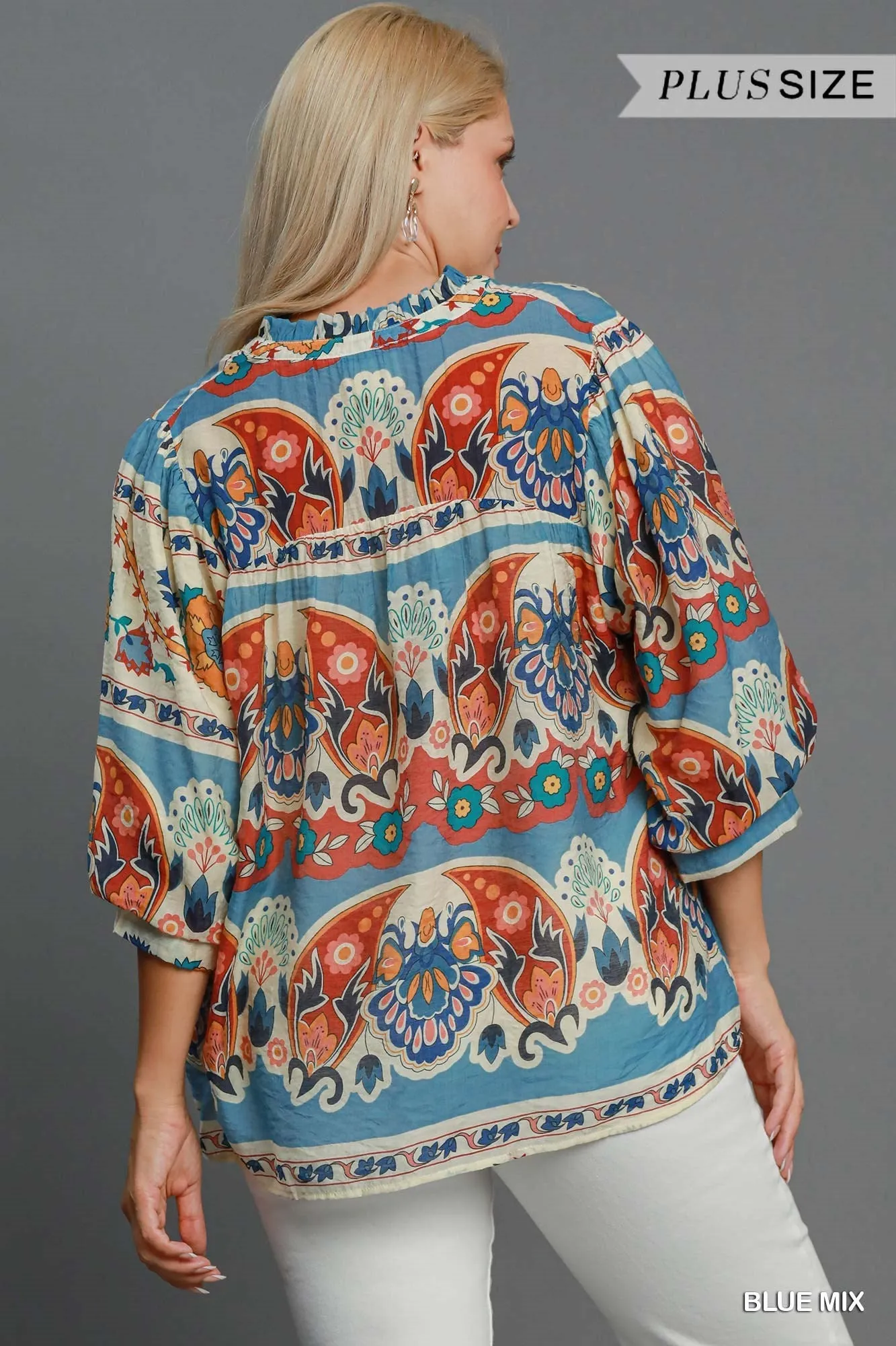 Ross Split Neck Print Top