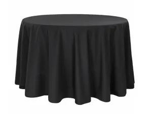 ROUND POLY LINEN - BLACK | 90"