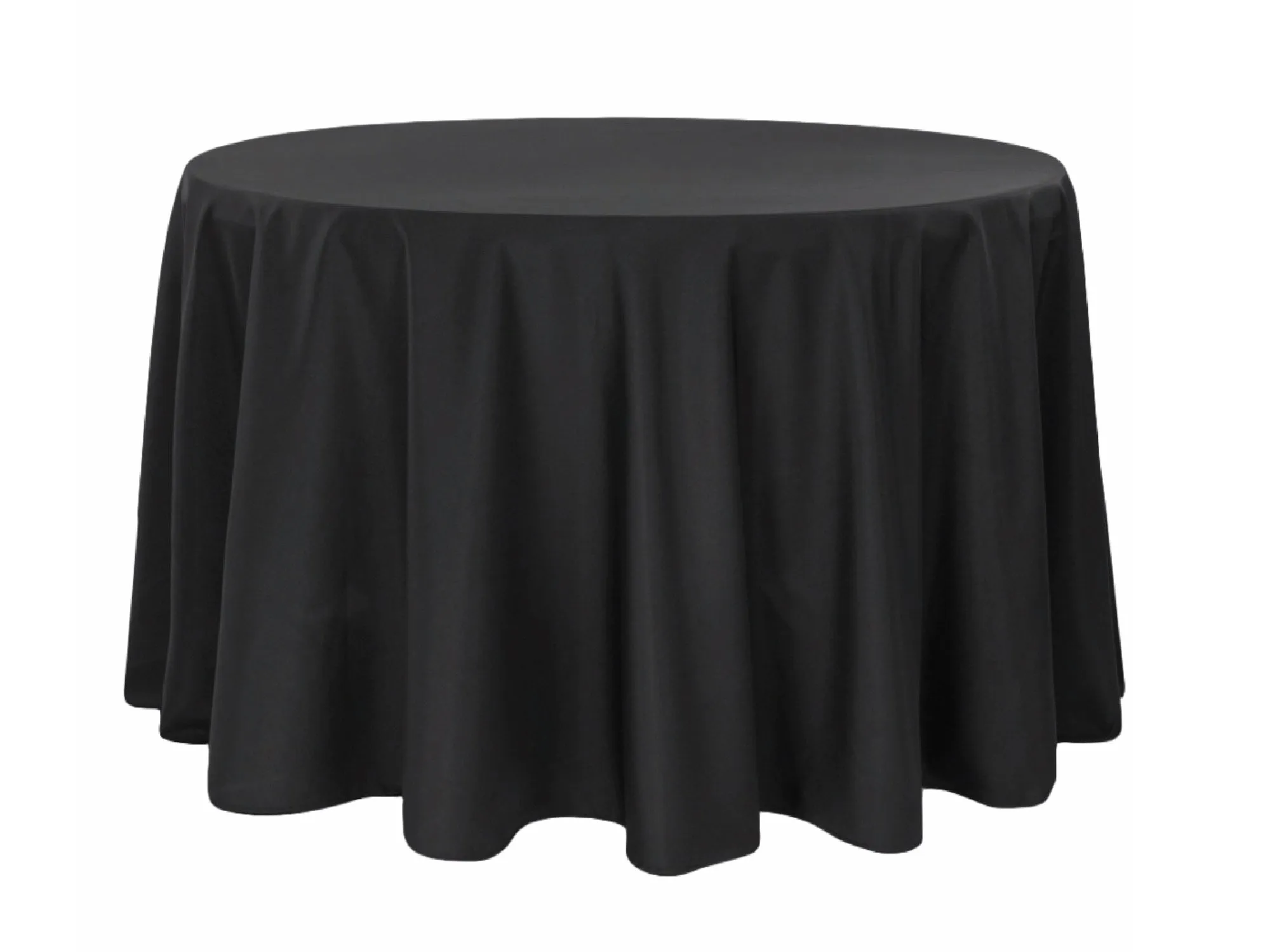 ROUND POLY LINEN - BLACK | 90"