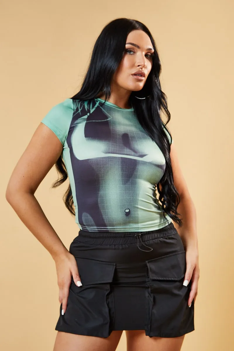 Sage Body Print Short Sleeve T-shirt - Naz