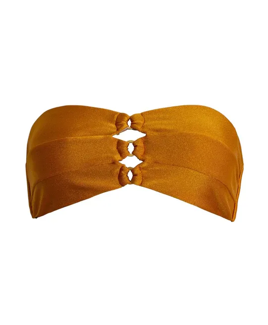 Sand Dune River Ring Bandeau & Sand Dune Teeny Ruched Bottom by PQ Swim