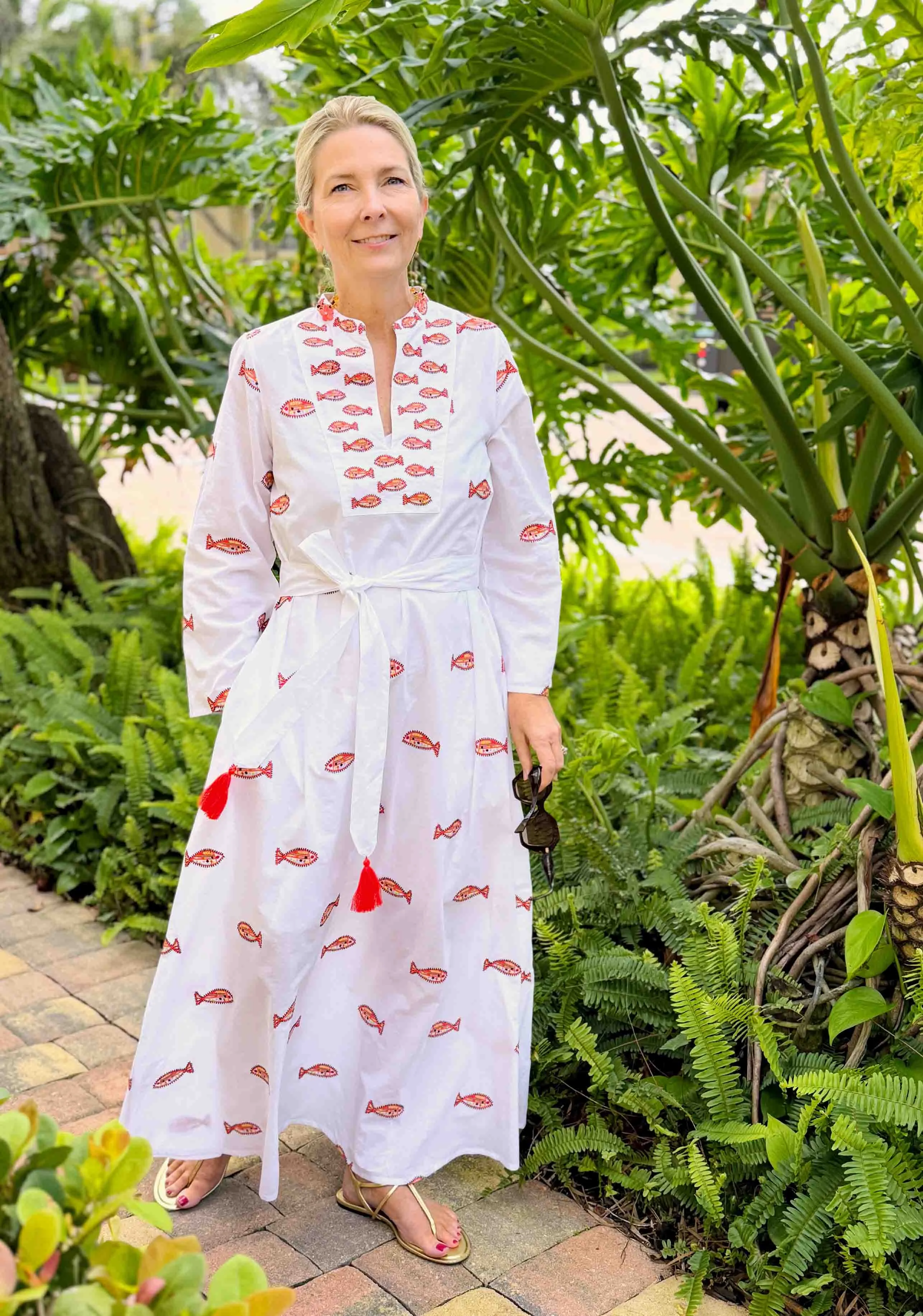 School of Fish Embroidered Dress