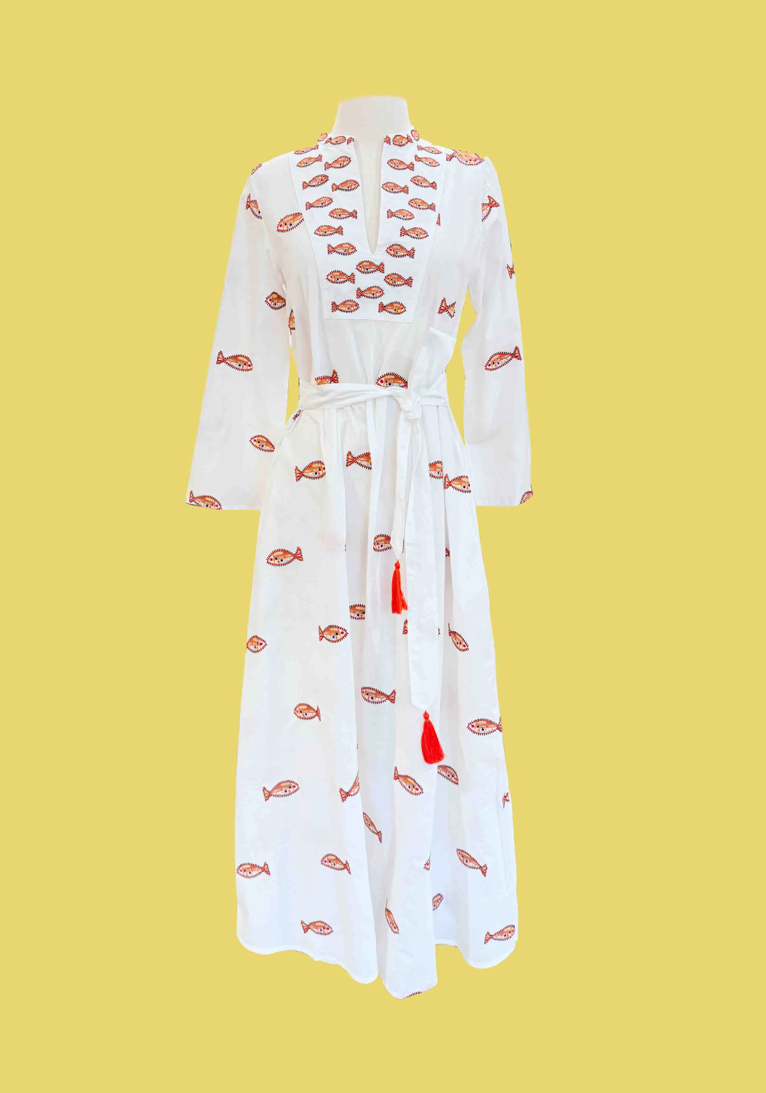 School of Fish Embroidered Dress