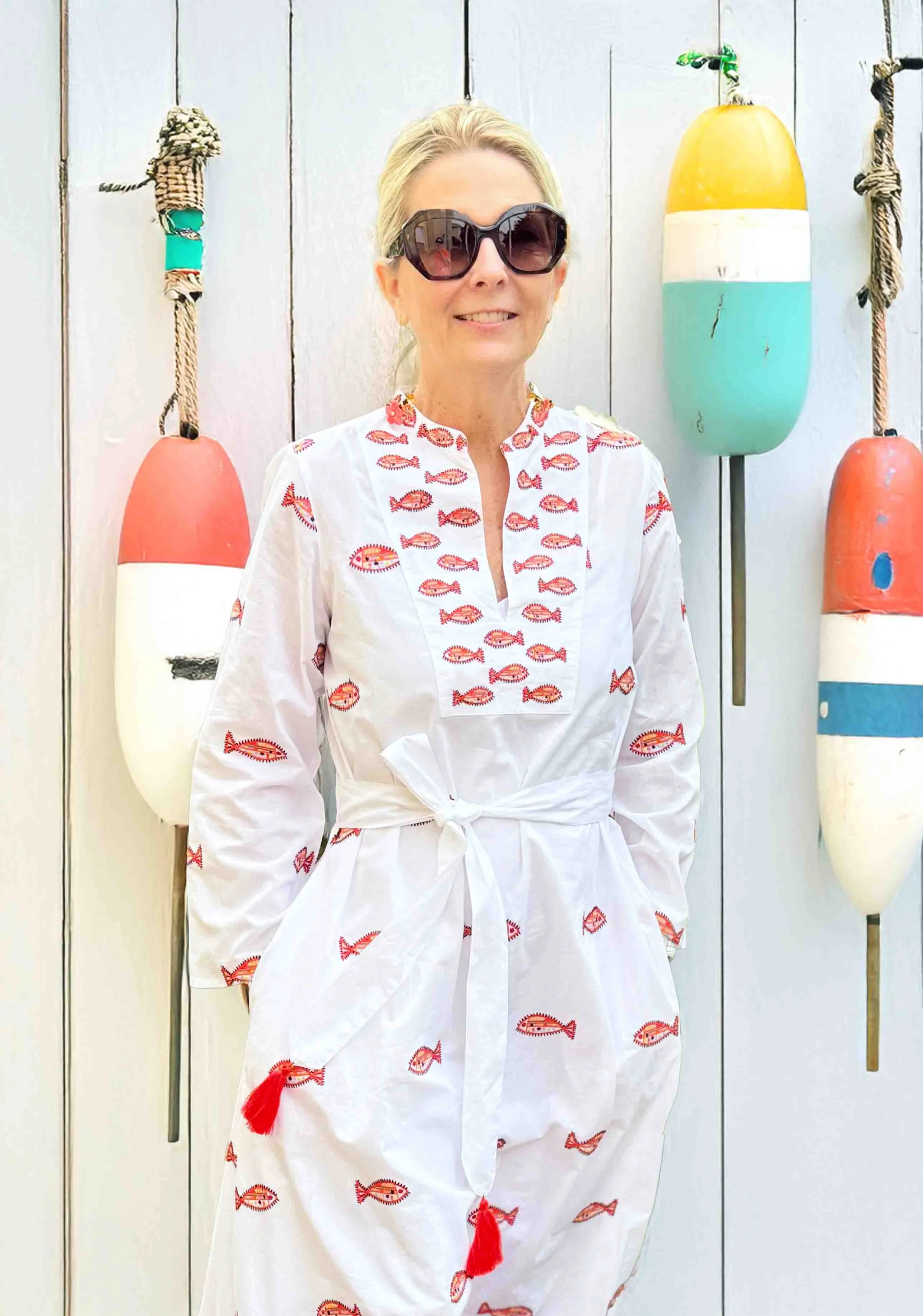 School of Fish Embroidered Dress