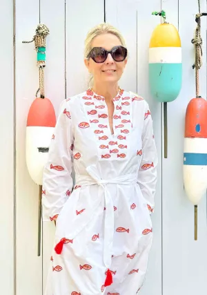 School of Fish Embroidered Dress