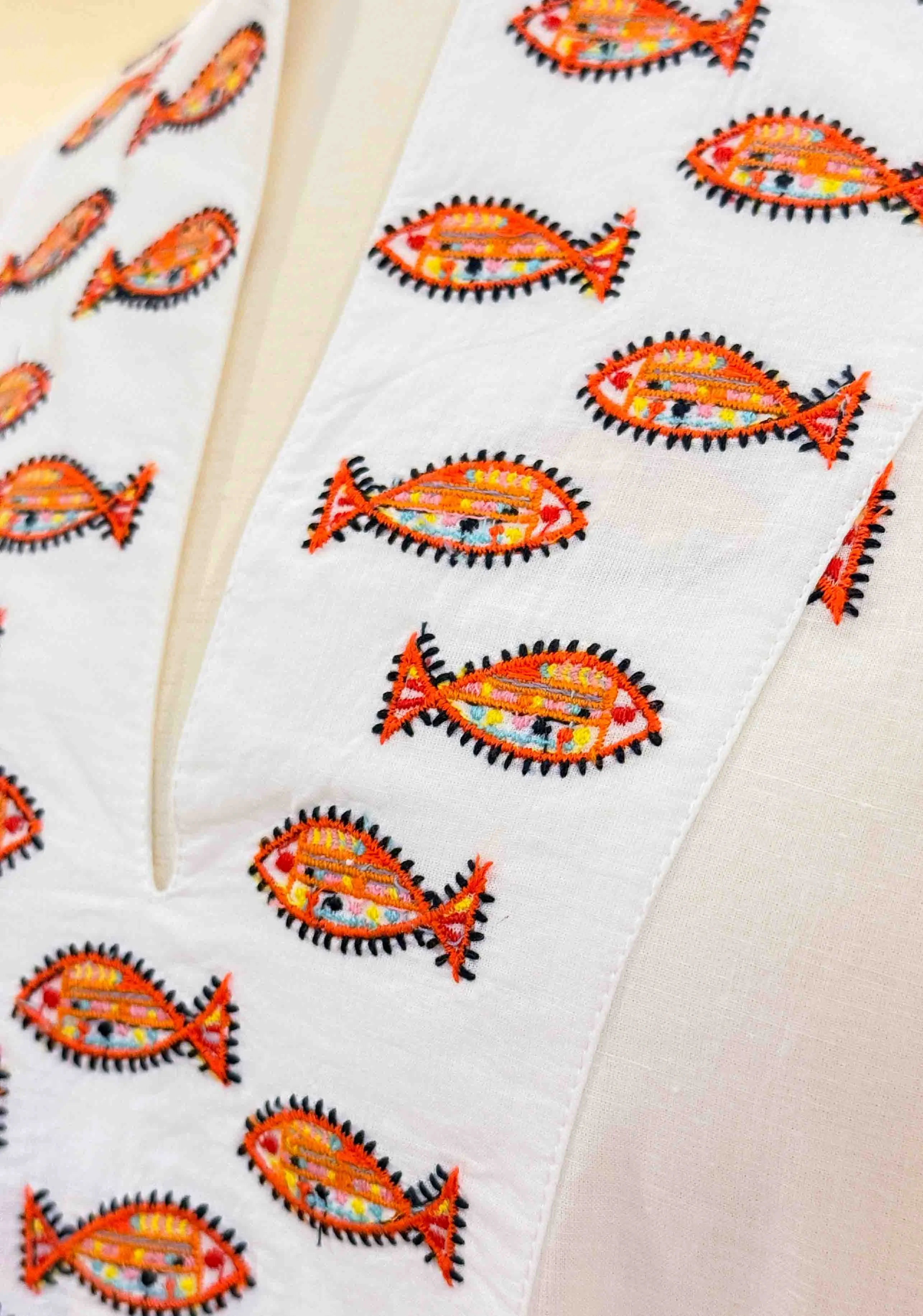 School of Fish Embroidered Dress