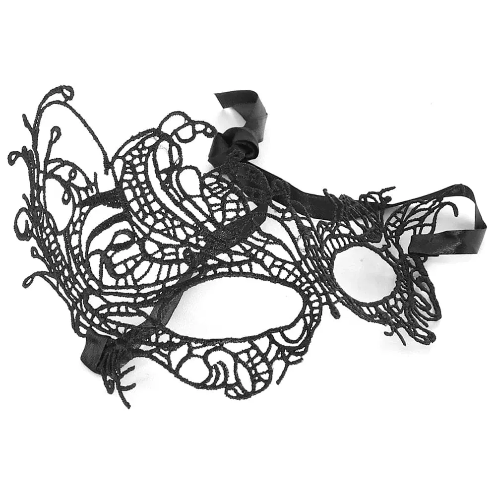 Shots Toys Black & White Royal Lace Eye Mask