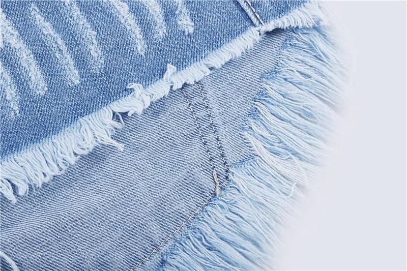 Shredded Star Denim Shorts