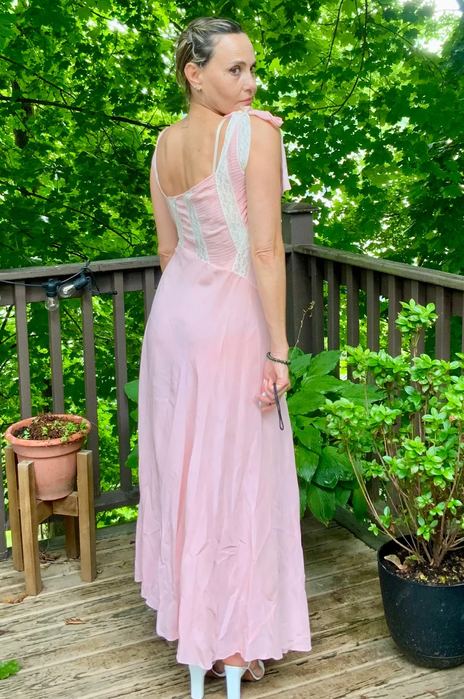 Silk Bridal Nightgown - 40s - 40AC