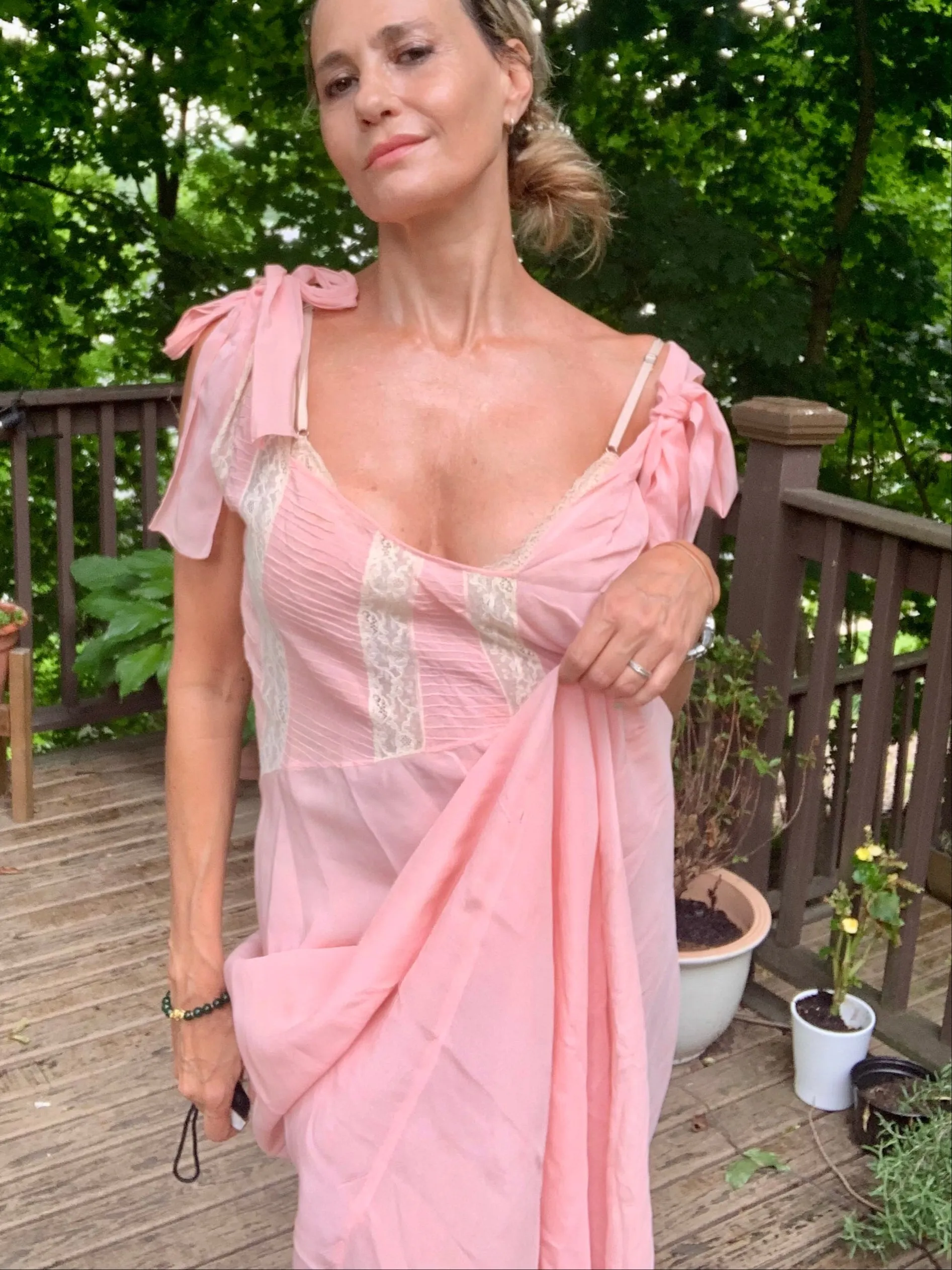 Silk Bridal Nightgown - 40s - 40AC