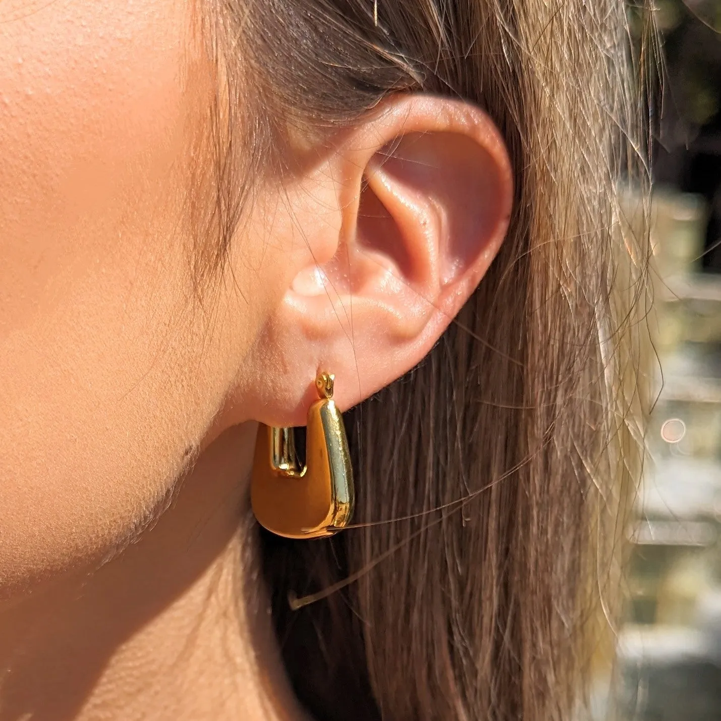 Silver Geometric Hoop Earrings