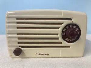 Silvertone Metal Midget Tube Radio With Bluetooth & FM input.