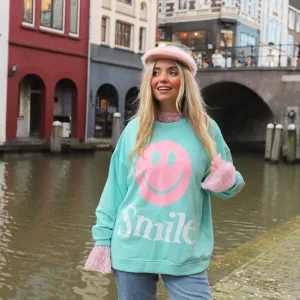 Smile sweater blauw