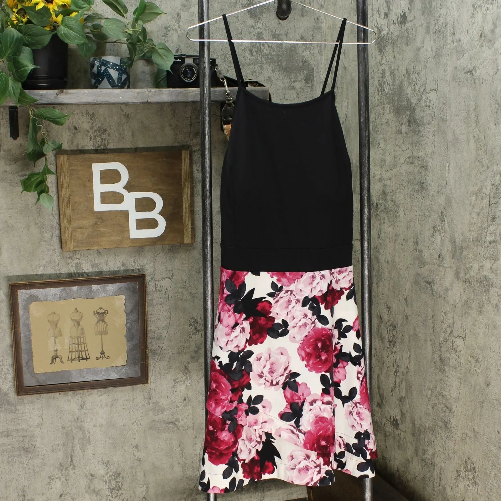 Speechless Trendy Plus Size Solid and Floral Print Dress