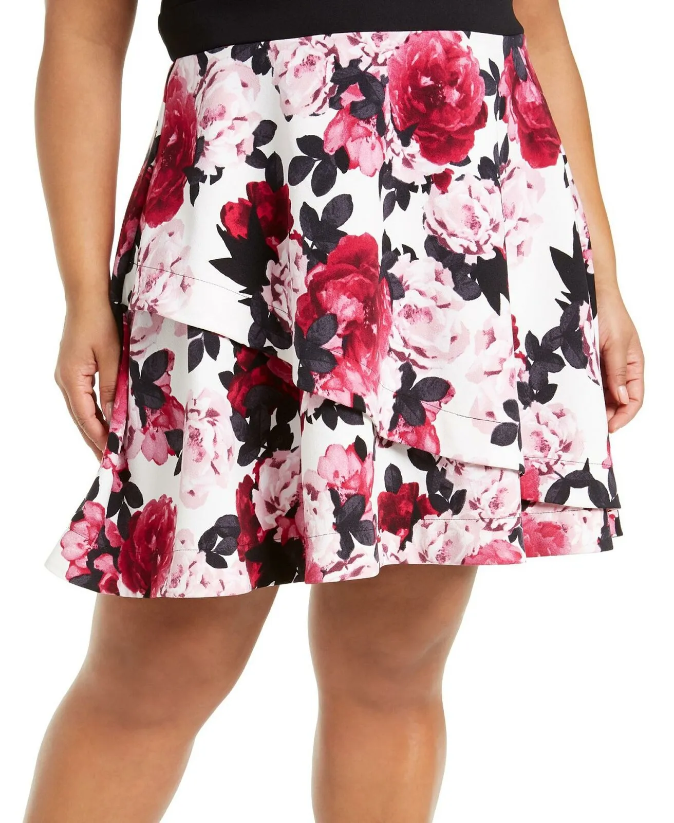 Speechless Trendy Plus Size Solid and Floral Print Dress