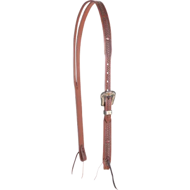 Split Ear Headstall with Antique Diamond Tooling
