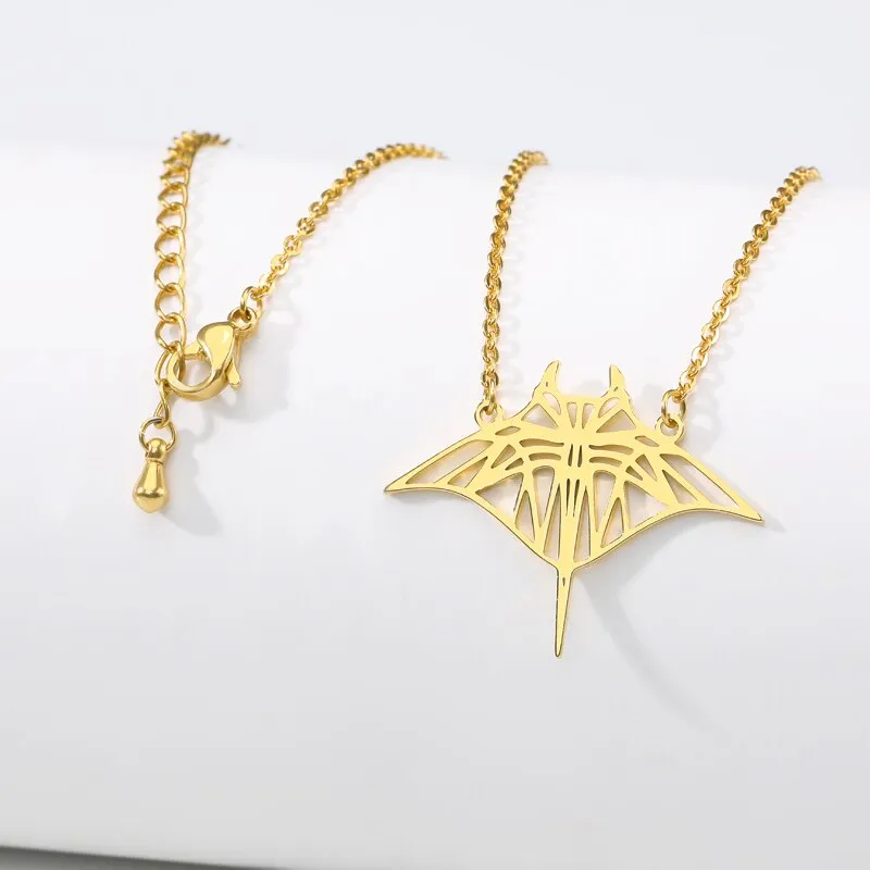 Stainless Steel Origami Tree Koala Dog Bat Pendant