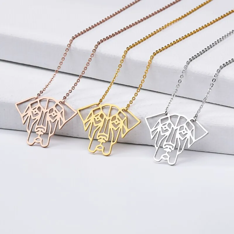 Stainless Steel Origami Tree Koala Dog Bat Pendant
