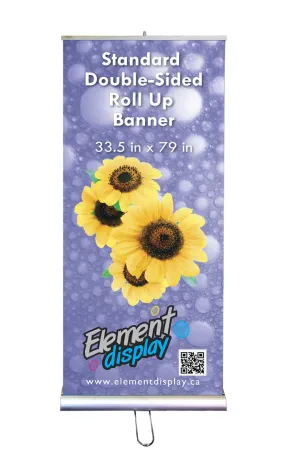 Standard Wide Base Single / Double Sided Roll Up Banner Stand With Graphic