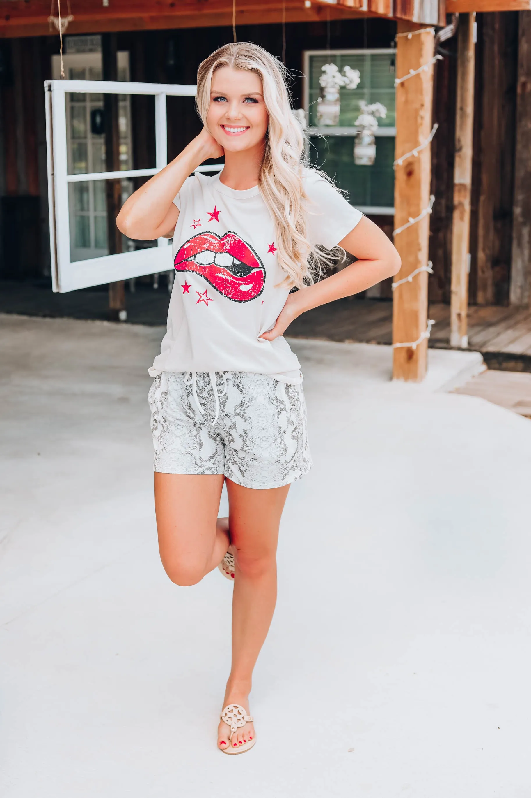 Stone Red Lippy Graphic Tee