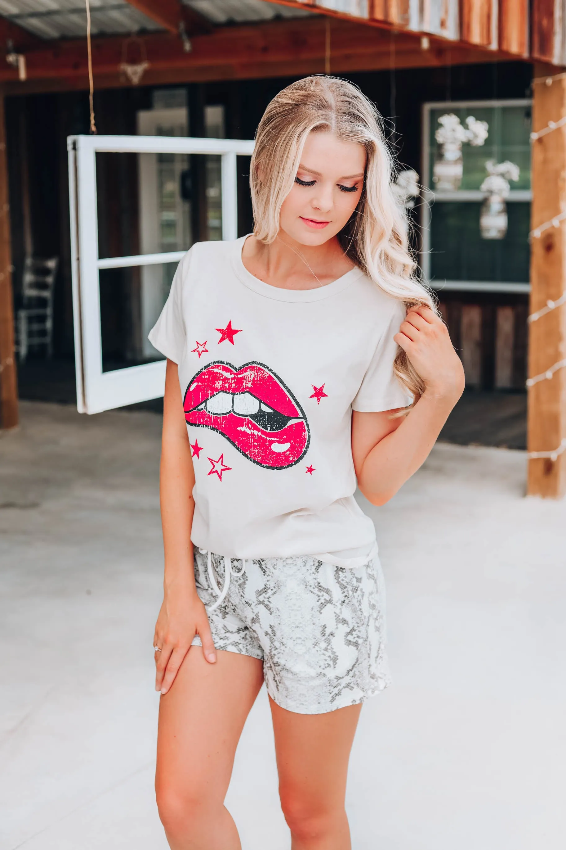 Stone Red Lippy Graphic Tee
