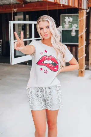 Stone Red Lippy Graphic Tee